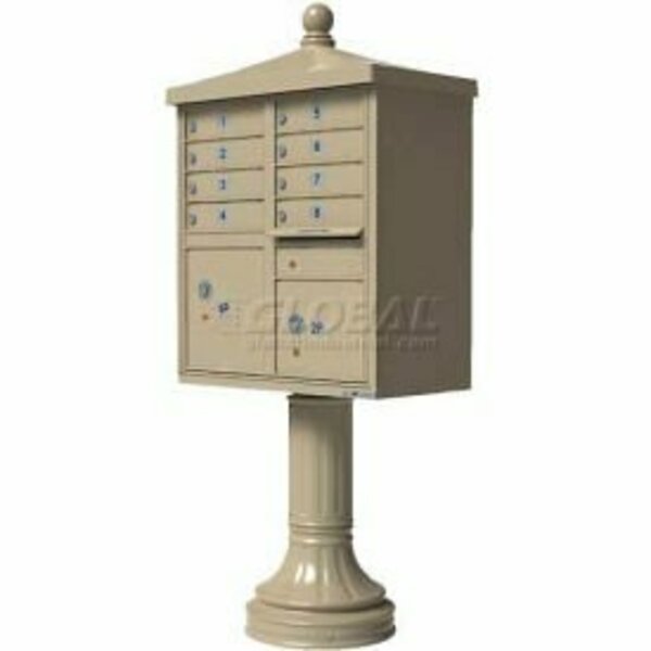 Florence Mfg Co Vital Cluster Box Unit w/Vogue Traditional Accessories, 8 Unit & 2 Parcel Lockers, Sandstone 1570-8V2SD